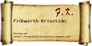 Frühwirth Krisztián névjegykártya