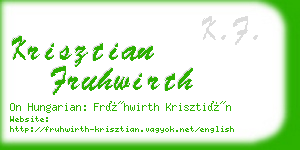 krisztian fruhwirth business card